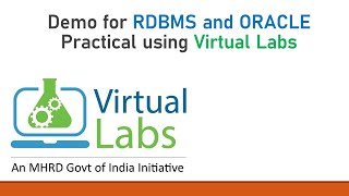 Demo for RDBMS and ORACLE Practical using Virtual Labs
