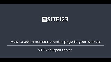 SITE123 - How To Add A Number Counter Page To Your Website