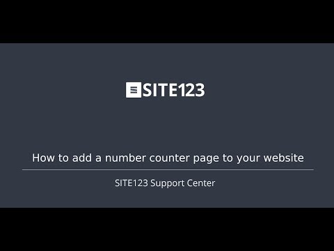 SITE123 - How To Add A Number Counter Page To Your Website
