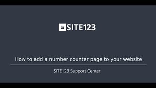 SITE123 - How To Add A Number Counter Page To Your Website screenshot 5