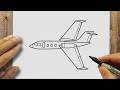 How To Draw a BUSINESS JET Step By Step | Simple Plane Drawing Tutorial