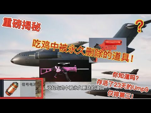 重磅揭秘吃鸡中被永久删除的道具！存活了21天的Ump9仅排第三！