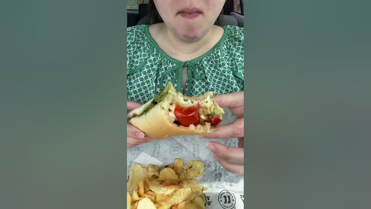 NEW Caprese Pesto Sandwich from Jimmy John’s eating food foodie 