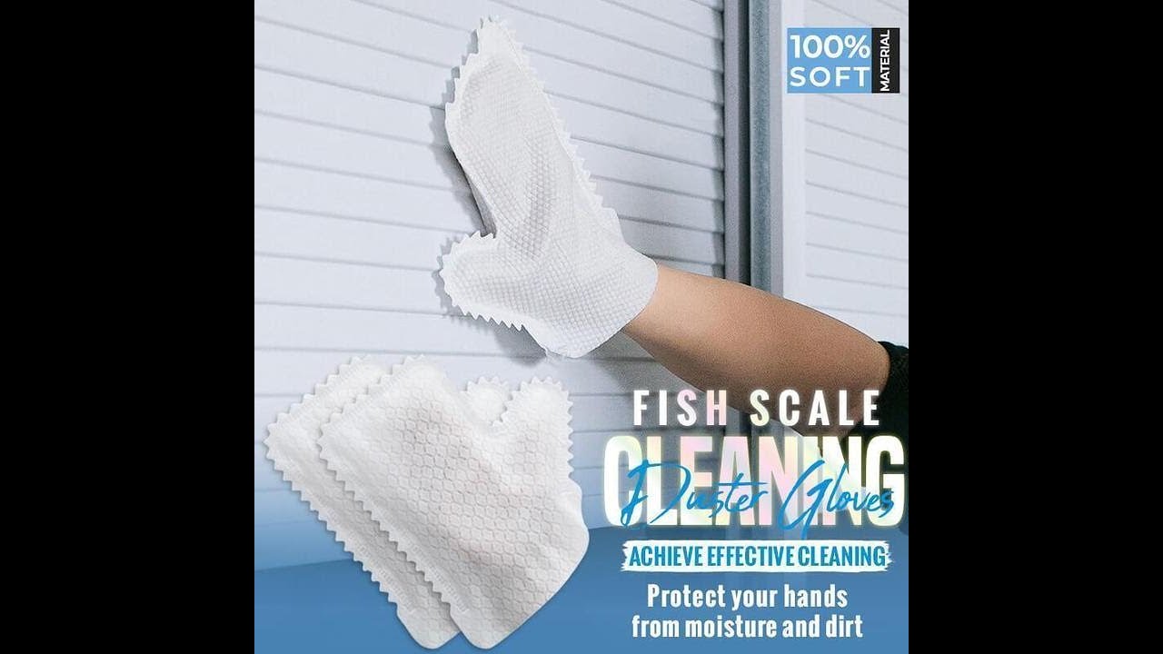 Fish Scale Cleaning Duster Gloves for household cleaning window grooves