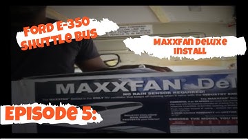 Ep 5  Maxx Air Fan Deluxe on my DIY SHUTTLE BUS CONVERSION & Prepping the roof to seal it for leaks.