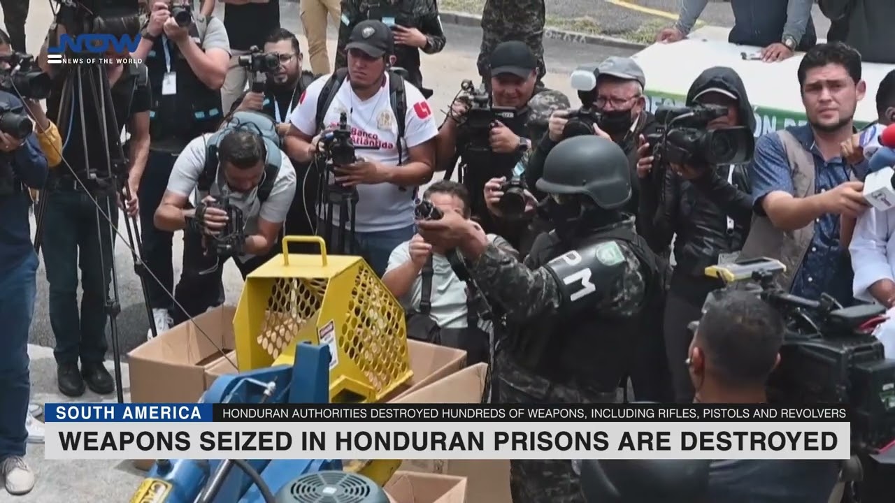 Weapons seized in Honduran prisons are destroyed