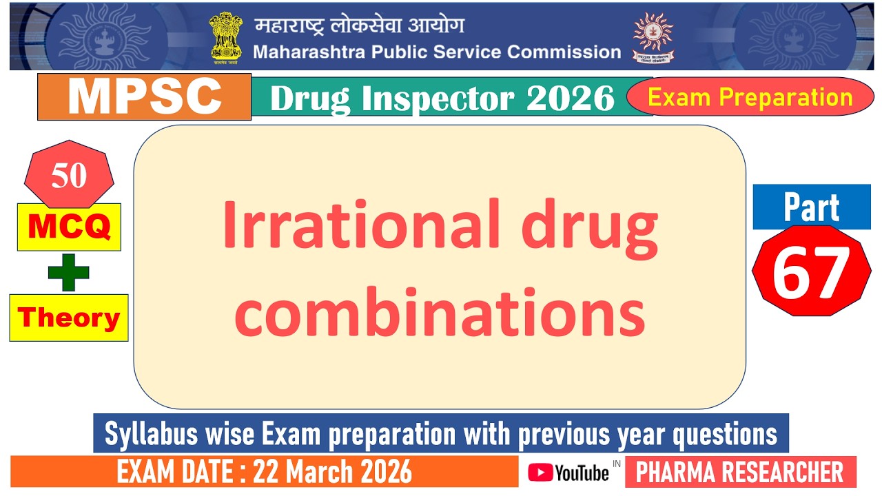 Irrational drug combinations MCQs II MPSC DI 2026 Exam Preparation #mpsc