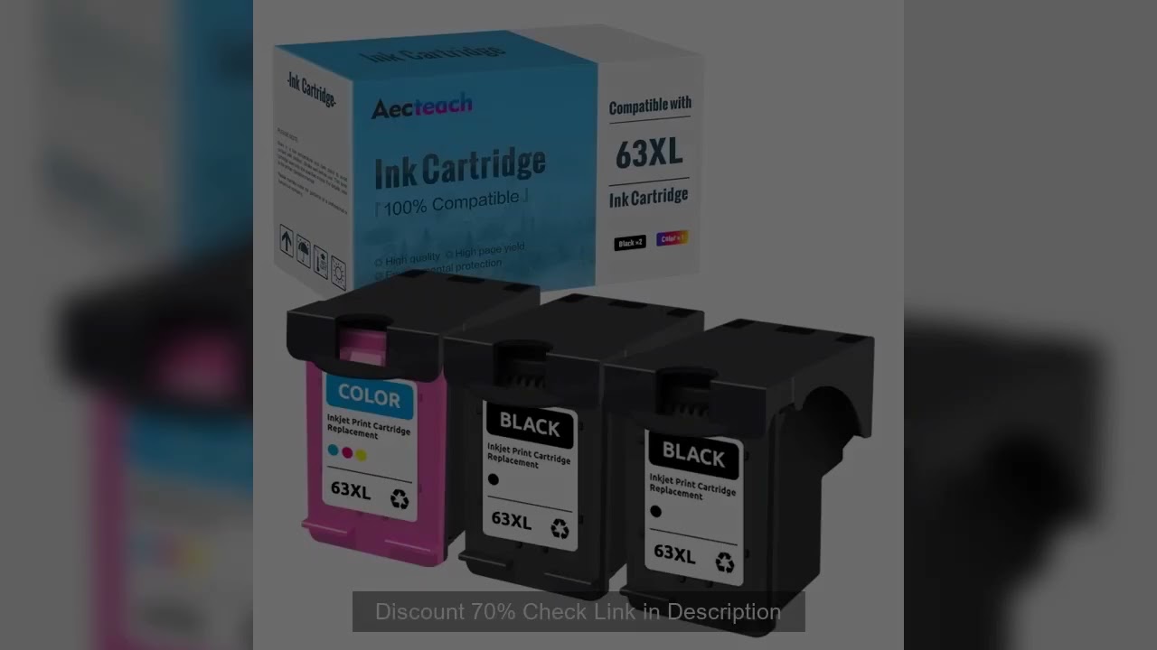 Aecteach Remanufactured Ink Cartridge For HP 63 63XL For HP OfficeJet 3830 3831 3832 3833 3834 4650