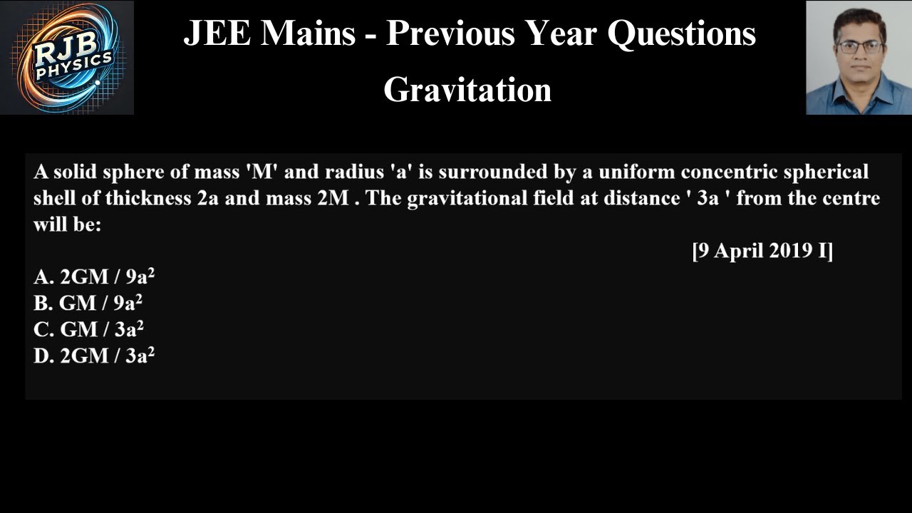 A solid sphere of mass 'M' and radius 'a' is surrounded by a uniform concentric spherical shell