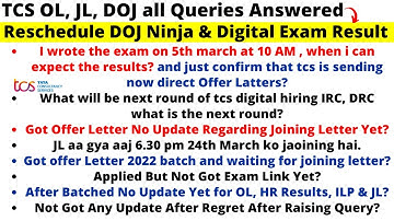 TCS OL, Joining Letter, Reschedule DOJ, TCS BPS, MBA, Ninja & Digital, Exam & Result Queries Solved🔥