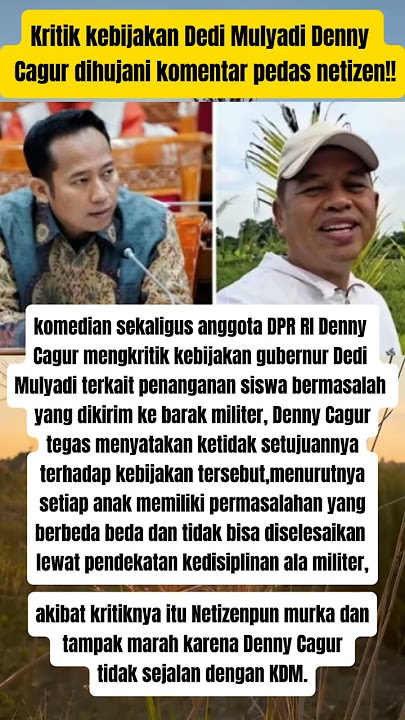 Denny Cagur banjir hujatan netizen akibat kritik kebijakan kdm!! #viral #shorts