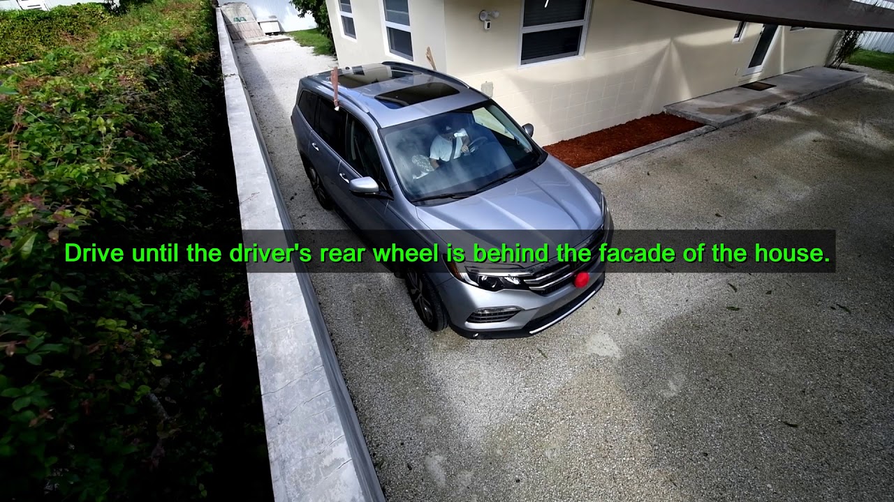 How exit the property when the car is parked at the front of the house