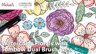 Online Class: Watercolor Florals with Tombow Dual Brush Pens | Michaels screenshot 4