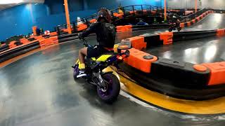 Mini bikes take over a Kart track!