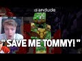 TommyInnit saves Awesamdude from the RED EGG on Dream SMP