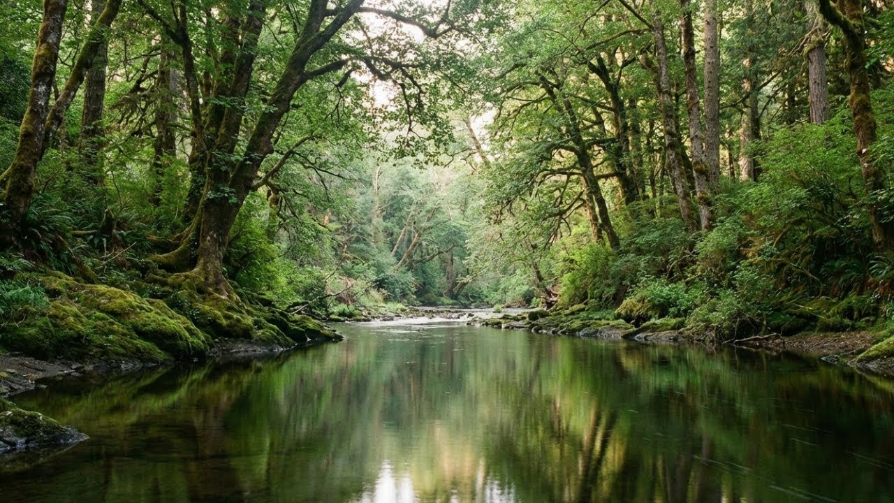 Quiet River Ambience with Piano & Birds – Comforting Medicine to Slow Down