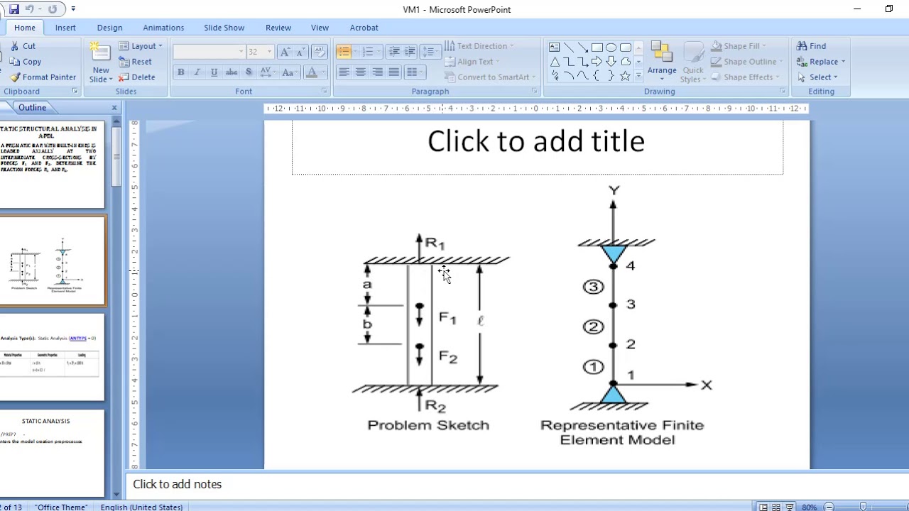 Static structural Analysis of Prismatic Bar in Ansys APDL by Command