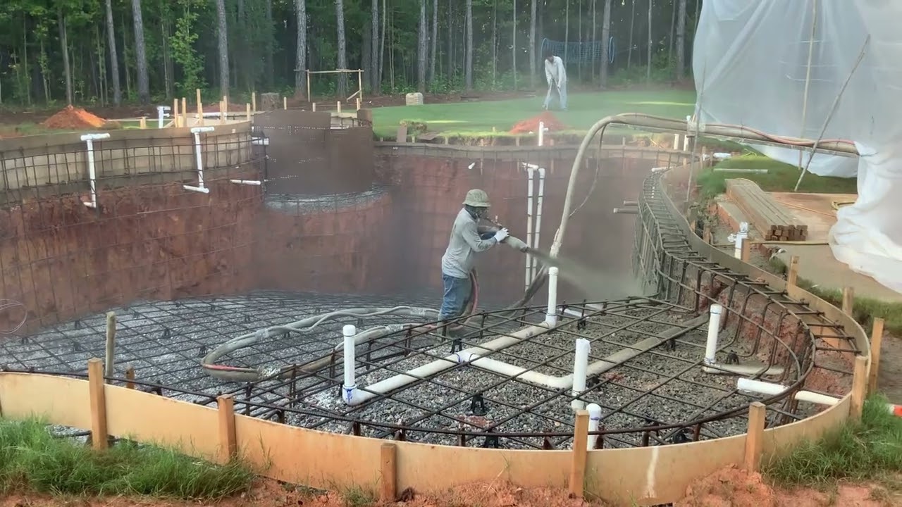 Wake Forest Shotcrete Pool Shell Installation and Time Lapse