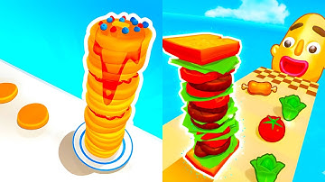 Pancake Run VS Sandwich Runner 🥞⚡ Max Level Gameplay Walkthrough Android iOS Update 6429