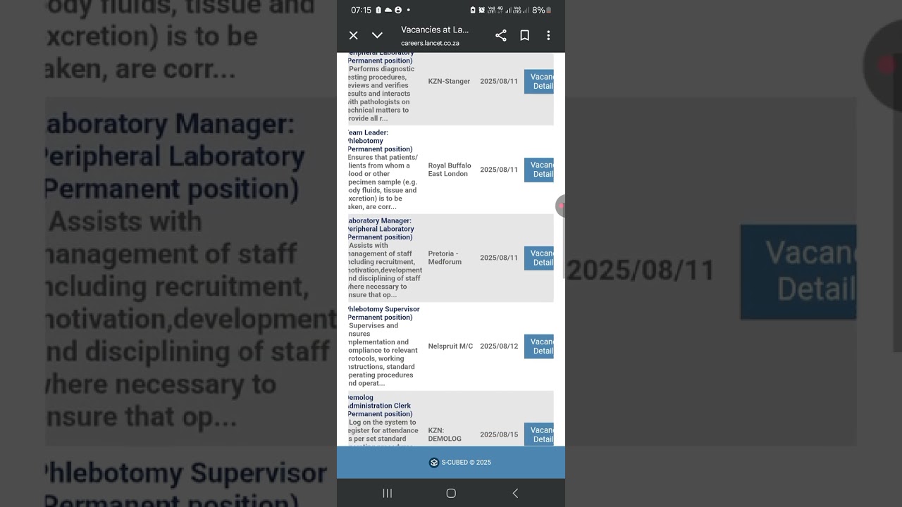 Lancet Laboratory Jobs 
