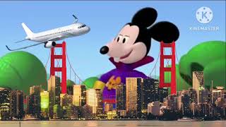 Mortimer Mouse destroys the buildings and gets grounded