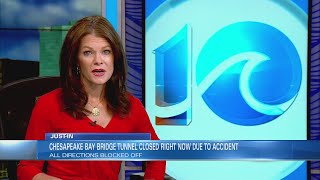 Chesapeake Bay Bridge-Tunnel closed in both directions after head-on crash in tunnel, major delays e