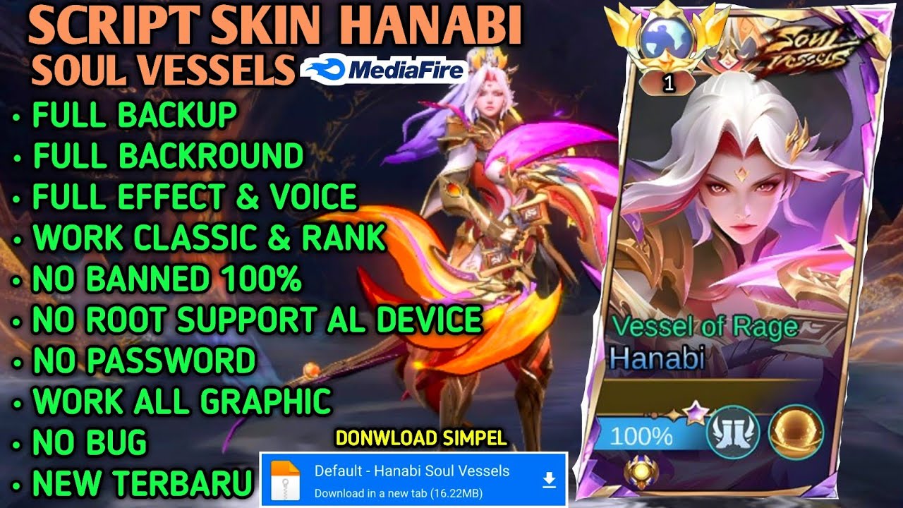 Script Skin Hanabi Soul Vessel - Ofke Konakcisi No Password | Full Effect Voice | Path Terbaru
