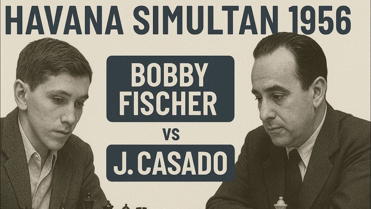 Bobby Fischer vs J. Casado ◉ Havana Simul 1956 | Battle Ends in a Draw