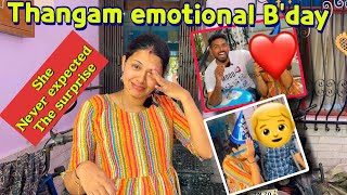 Surprised B’day of Thangam 😮| she cried #policouple #bday #surprise