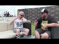 Baz from Massive Wagons talking to Cory Blose at Download 2022