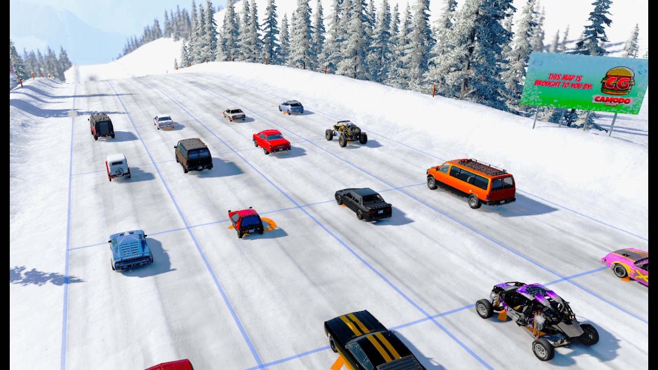 Random Cars VS Massive Slope!!