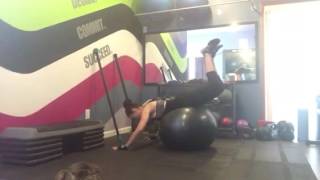 Stability Ball Frog Kicks