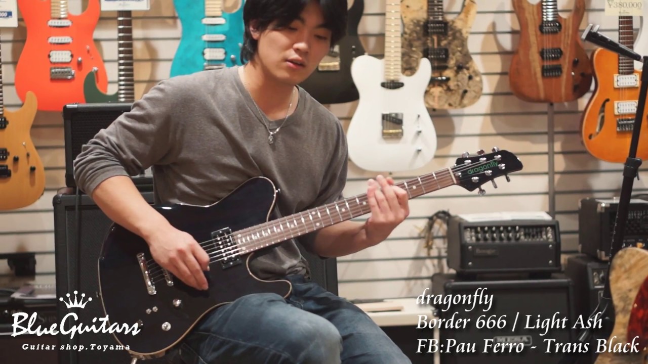 Blue Guitars - dragonfly / Border 666/Light Ash/FB:Pau Ferro