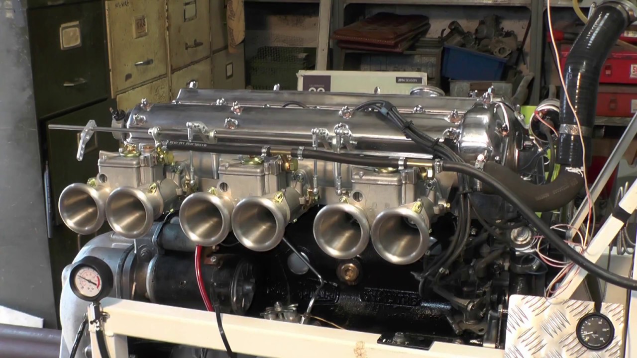 Jaguar 3.8 Engine Rebuild for Etype - Test Bed Start-up - YouTube
