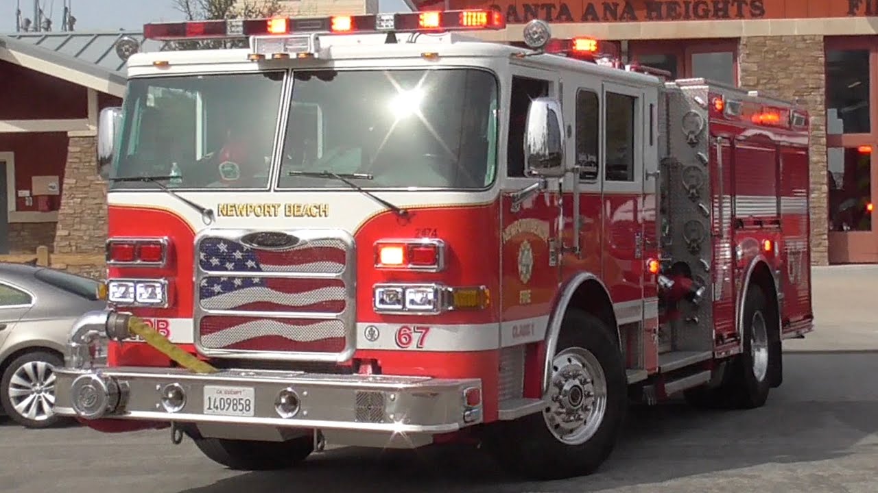 Newport Beach Fire Dept. Engine 67 & Medic 67 Responding 1/28/2026 ...