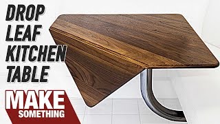 In this woodworking tutorial video I replace a round laminate kitchen table with a square solid walnut table that has a drop leaf on ...