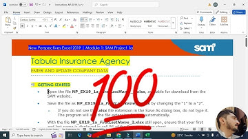 New Perspectives Excel 2019 | Module 1: SAM Project 1a | Tabula Insurance Agency #excelmodule1
