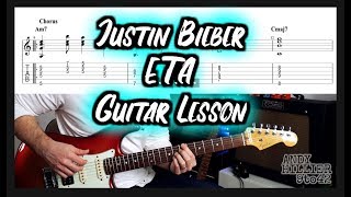 Video thumbnail of "How to play Justin Bieber - E.T.A. Guitar Tutorial Lesson with TAB"