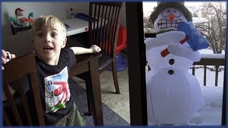 Unboxing a New Shivering Snowman Inflatable! Christmas Holidays Gemmy Airblown Blow Ups Inflatables