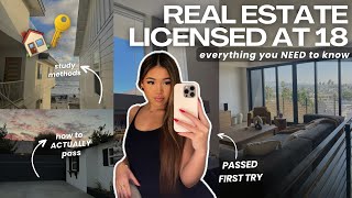 HOW I GOT MY REAL ESTATE LICENSE AT 18 | everything you need to know to pass your exam