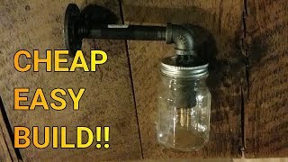CHEAP EASY DIY Iron Pipe Mason Jar Light Fixture