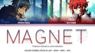 Magnet - Kaeya/Diluc (Color Coded Lyrics Jpn/Rom/Eng/Spa) Genshin Impact