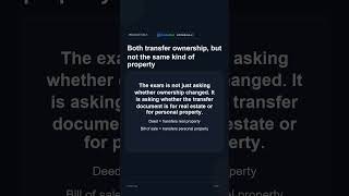 Deed vs Bill of Sale | Transfer Document Trap#shorts#realestateexamprep #deed #propertylaw