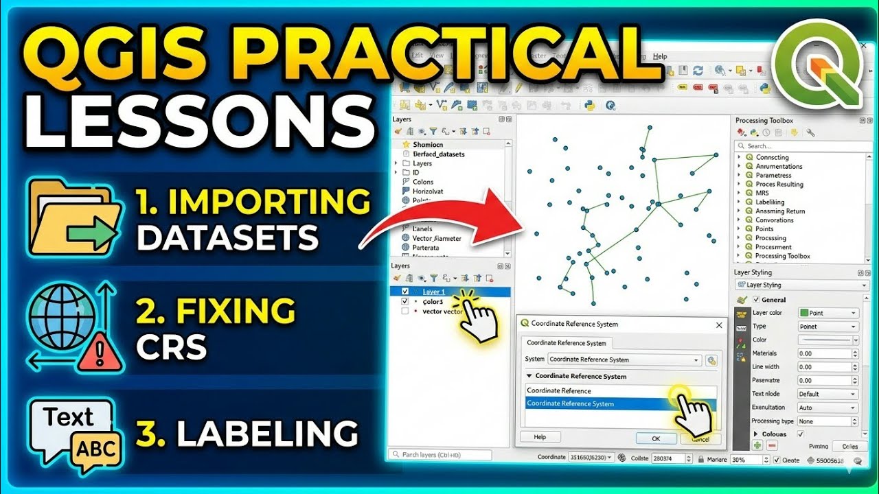 Importing Datasets, Labeling, and Fixing CRS in QGIS – GIS Tutorial ...