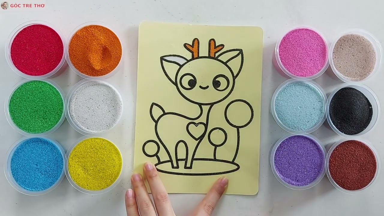 TÔ MÀU TRANH CÁT CHÚ NAI - COLORING SAND PICTURE DEER