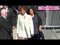 Keke Palmer Signs Autographs For Fans While Arriving At Jimmy Kimmel Live! Studios In Hollywood, CA