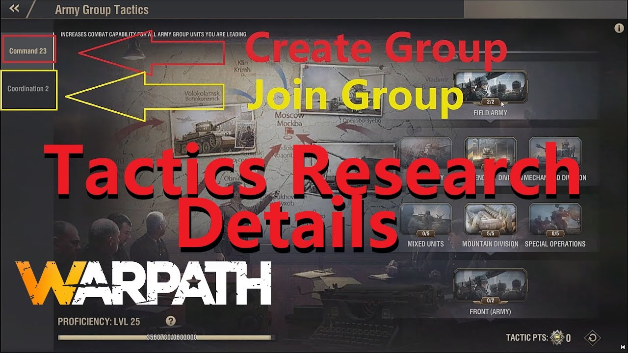 Warpath Tutorial 130_v2 - Tactics Research: Details (HunterBBQ Tips & Tricks)