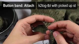 Attaching button band  - #sagecardi - mini knitting demo