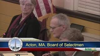 Acton Board of Selectmen Meeting - 11-18-19