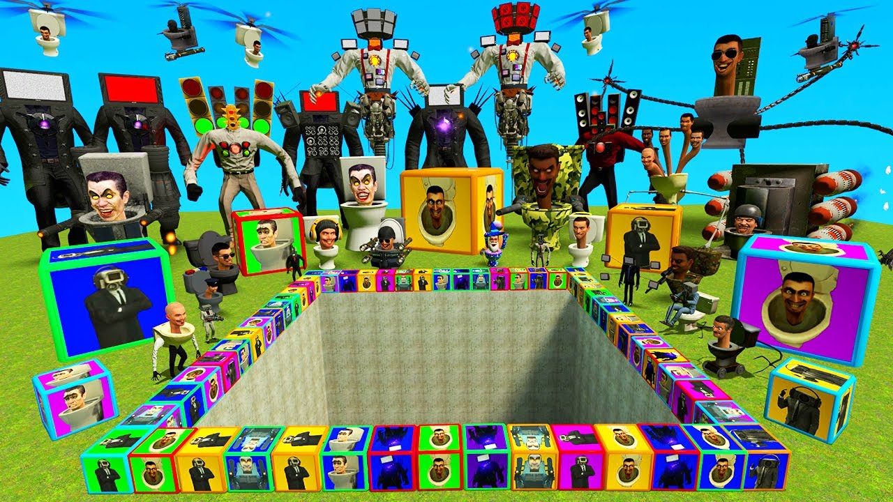 💥 BIG HOLE LUCKY BLOCKS ALL SKIBIDI TOILET CAMERA TV SIREN MAN BOSSES SPARTAN KICKING Gmod !